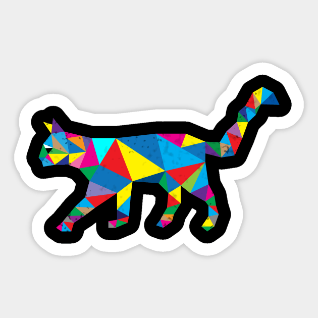 Geometric Cat Sticker by martinussumbaji